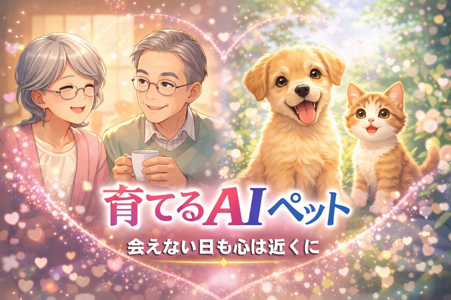 育てるAIペット（犬と猫）